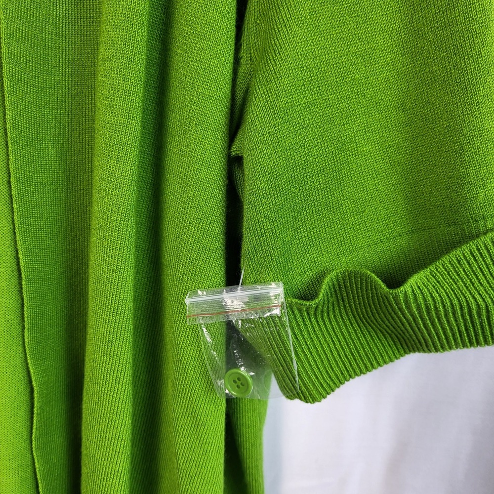 89th & Madison Womens 2X Green Open Front Cardigan Sweater 3/4 Sleeve Plus NWOT - Picture 2 of 6